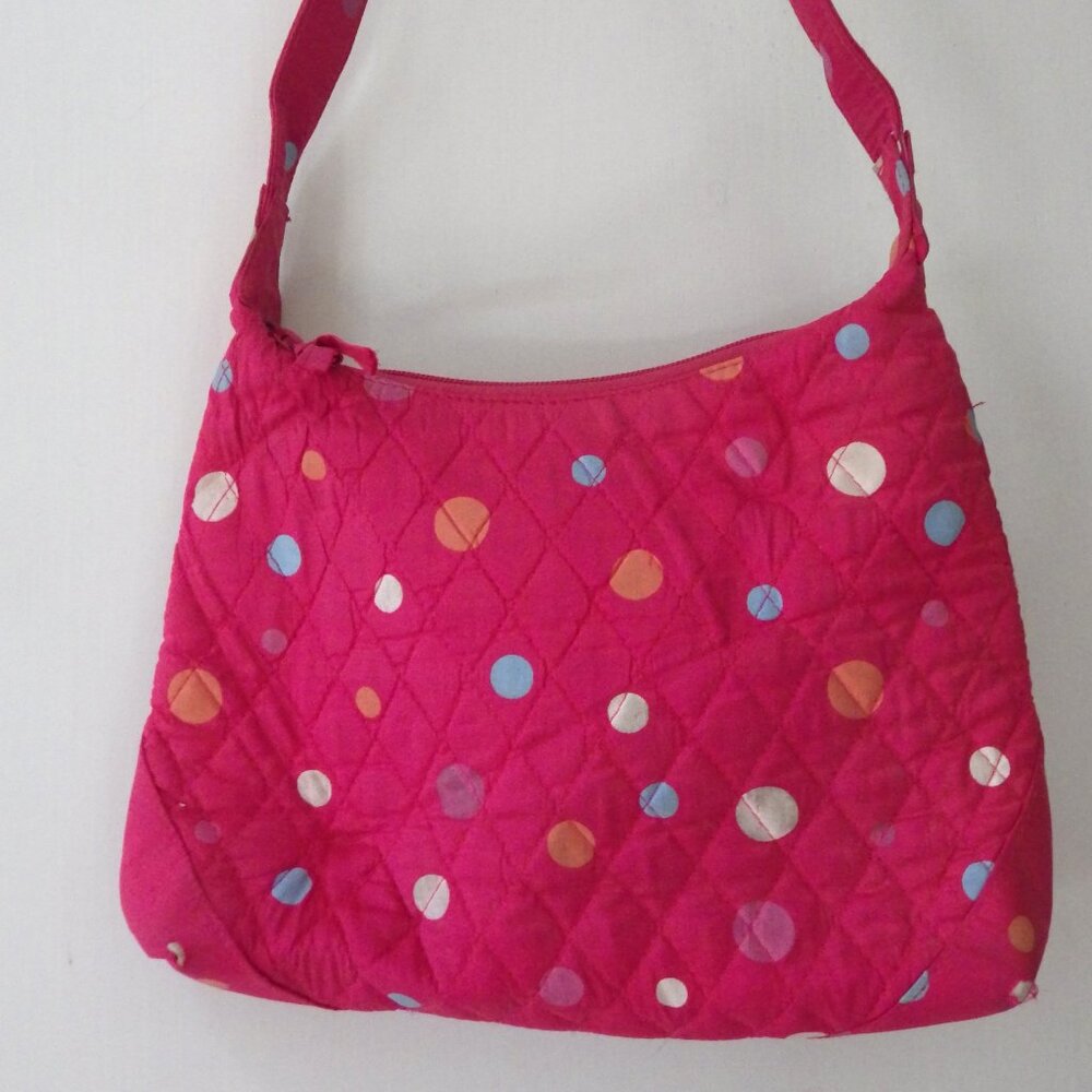 Vintage Vera Bradley Silk Purse/ Silk Shoulder Bag/ Tot /Pink Polka Dots
